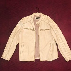 Black Rivet White Faux Leather Jacket -Size XL